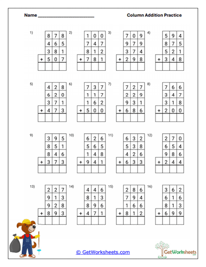 Farmer Adds Worksheet