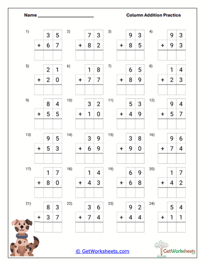 Puppy Plus Worksheet