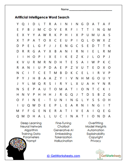 AI Word Search Worksheet