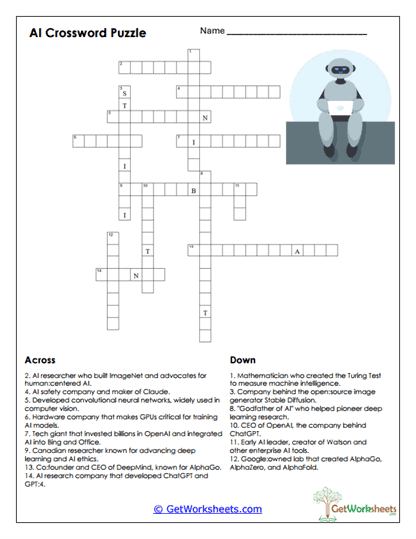 AI Crossword Worksheet