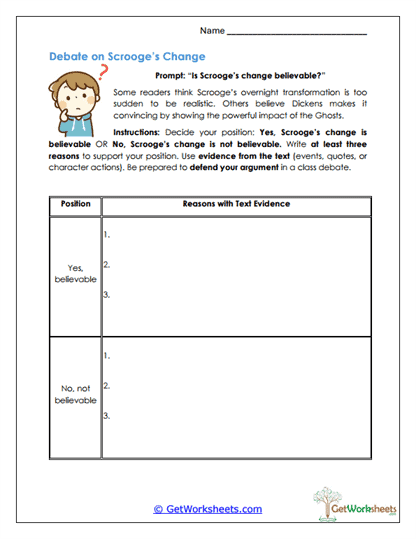 Debate on Change Worksheet