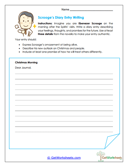 Diary Entry Writing Worksheet