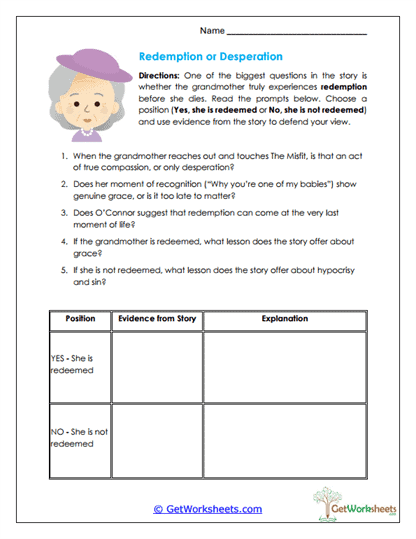 Redemption Debate Worksheet