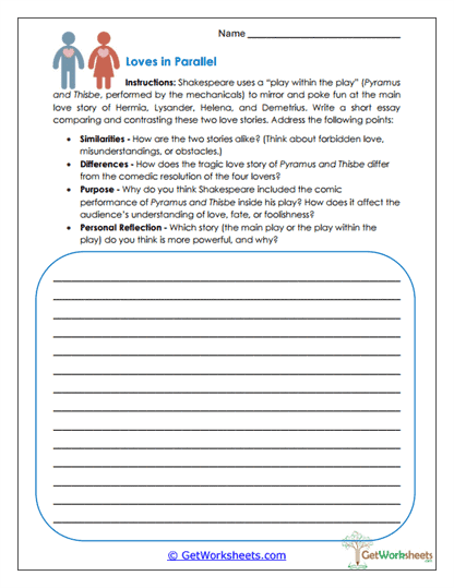 Comparative Essay Writing Worksheet