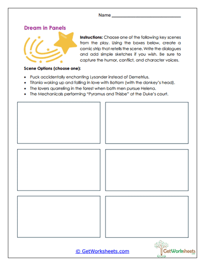 Comic Scene Creation Worksheet