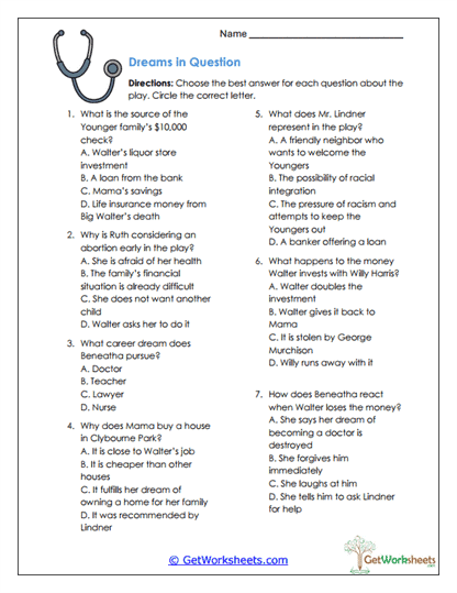 Dreams in Question Worksheet