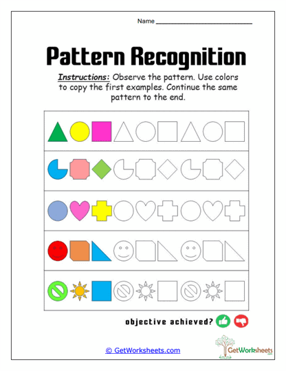 Pattern Recognition Worksheet