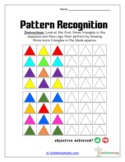 Triangle Pattern Path Worksheet