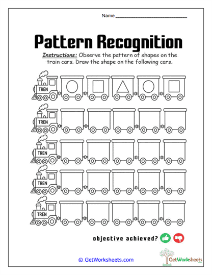 Shape Train Pattern Worksheet