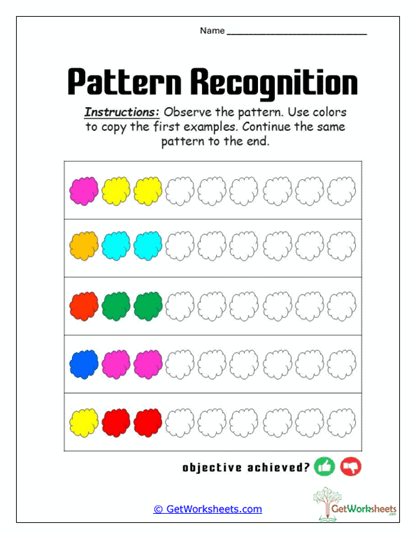 Color Cloud Sequence Worksheet