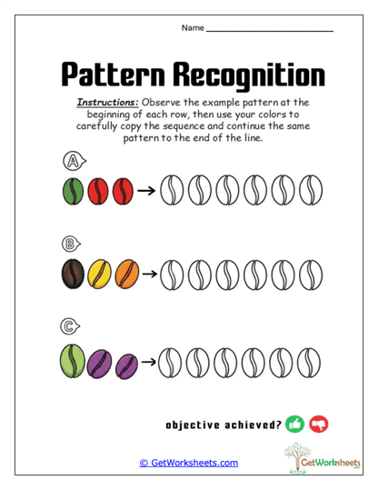 Coffee Bean Sequence Worksheet