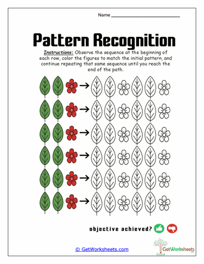Leaf and Blossom Repeat Worksheet