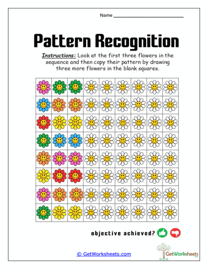 Flower Row Logic Worksheet
