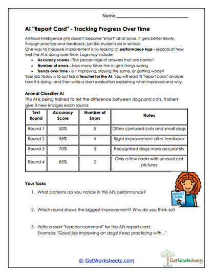 AI Progress Report Worksheet