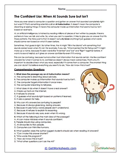 AI Hallucination Worksheets