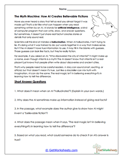 Myth Machine Worksheet