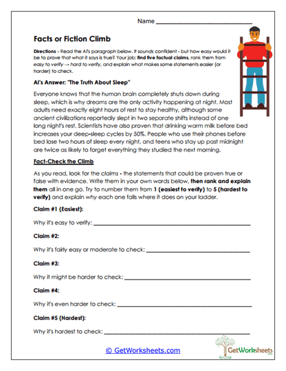 Facts or Fiction Worksheet