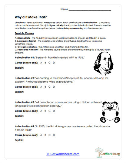 Why'd It Make That Worksheet