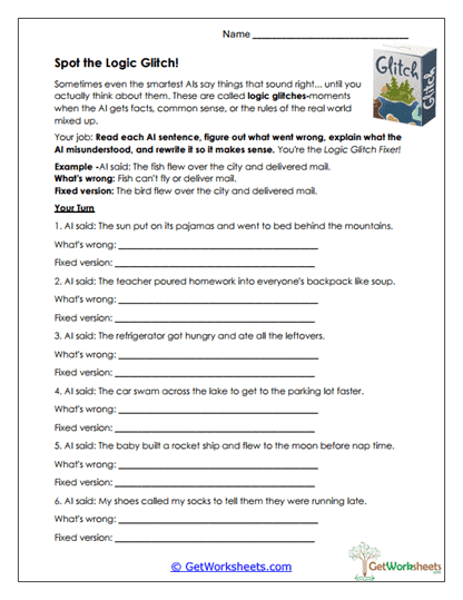 Logic Glitch Detection Worksheet