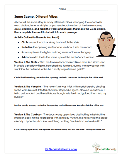 Changing the Voice Worksheet