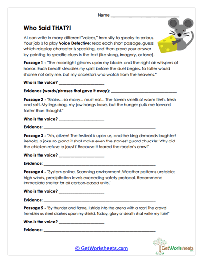 Voice Detective Worksheet