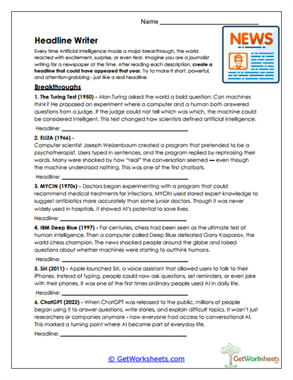 AI Headline Writing Worksheet