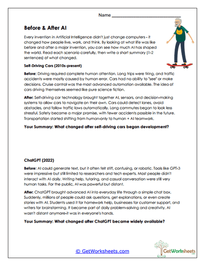 Before & After AI Worksheet