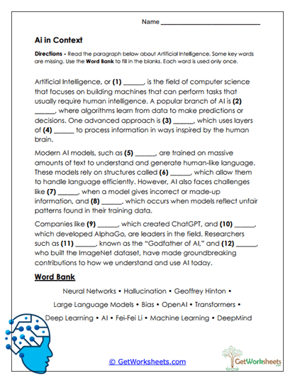 AI in Context Worksheet