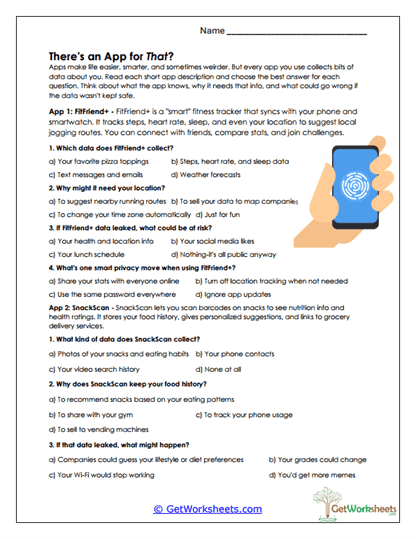 App Data Check Worksheet