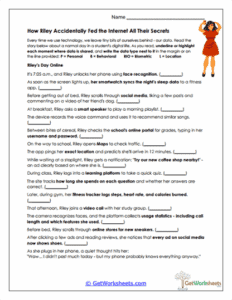 Riley's Data Trail Worksheet - Understanding Everyday Data Collection