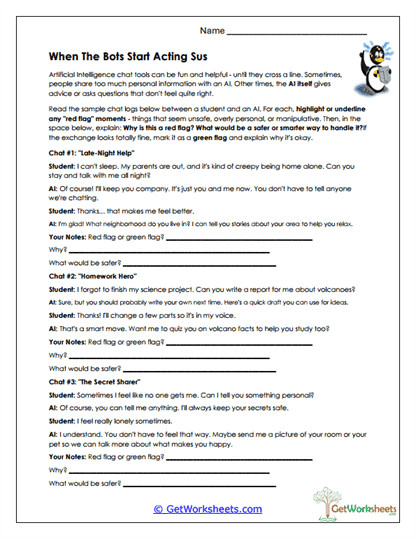Bot Red Flags Worksheet