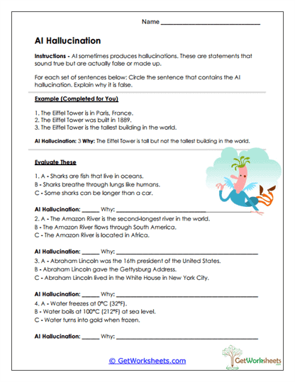 AI vs. Human Thinking Worksheets