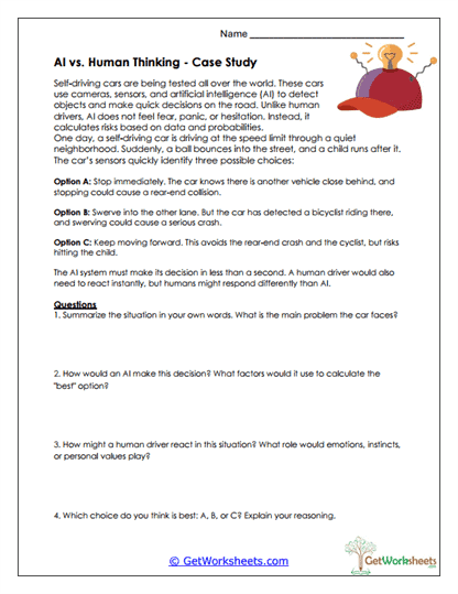 AI vs. Human Case Study Worksheet