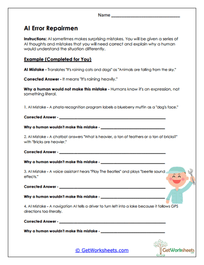AI Error Repair Worksheet