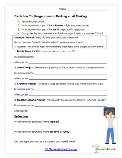 Human vs. AI Response Challenge Worksheet