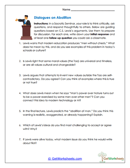 Dialogues on Abolition Worksheet