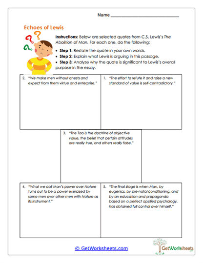 Echoes of Lewis Worksheet