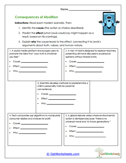 Consequences of Abolition Worksheet