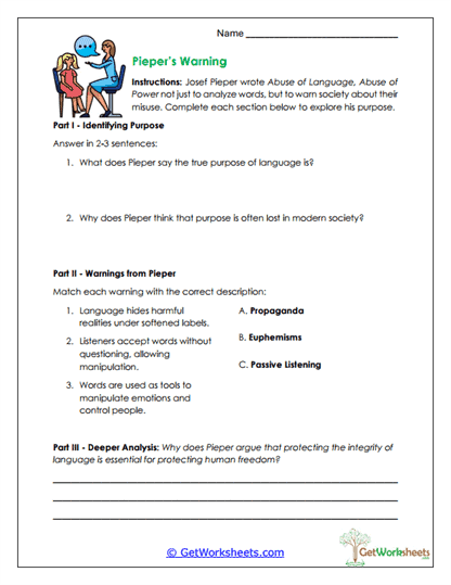 Pieper's Warning Worksheet