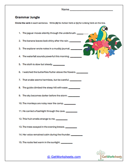 Grammar Jungle Worksheet