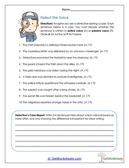 Detect the Voice Worksheet