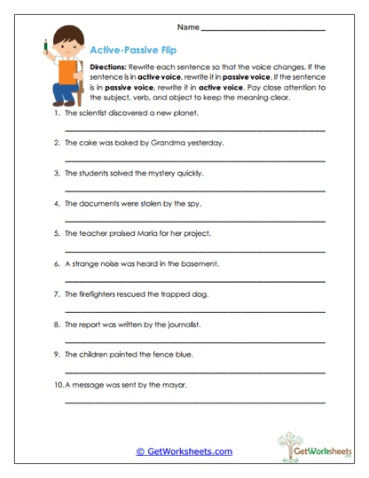 Active-Passive Flip Worksheet