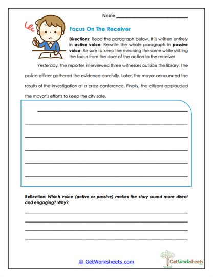 Focus On The Receiver Worksheet