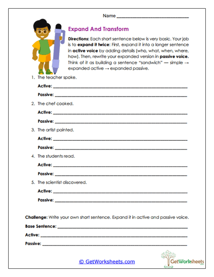 Expand And Transform Worksheet