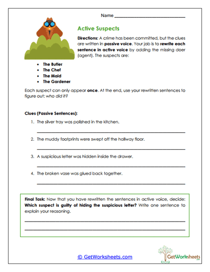 Active Suspects Worksheet