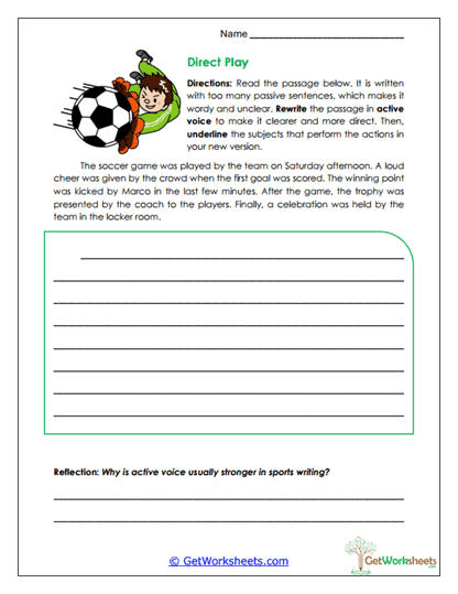 Direct Play Worksheet