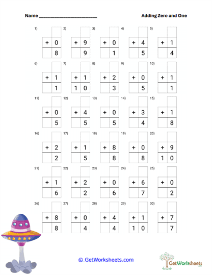 UFO Practice Sheet Worksheet