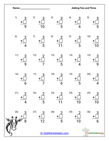 Intermediate Horizontal Practice Worksheet