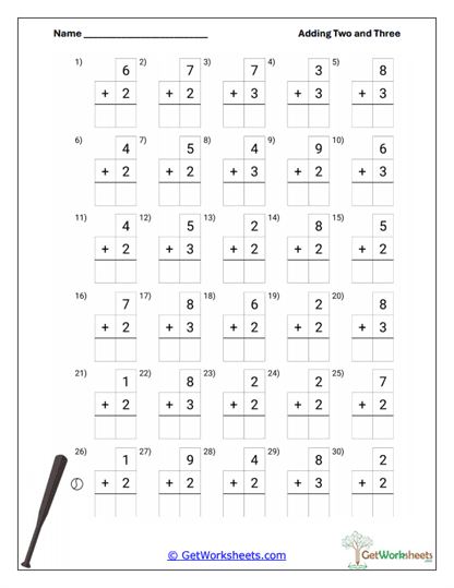 Vertical Fluency Mix Worksheet