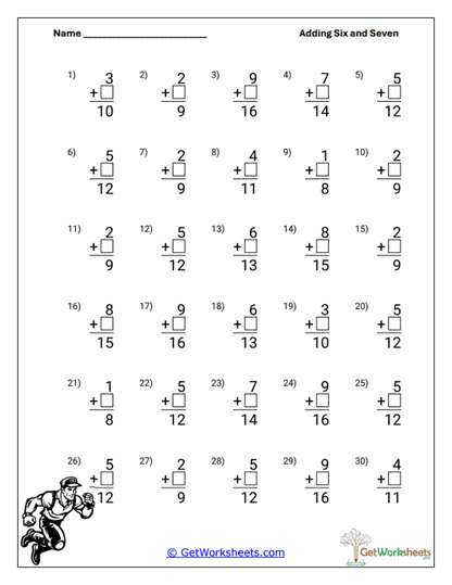Adding to Larger Numbers Worksheet